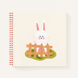 Cuaderno espiral Kawaii de conejito lindo