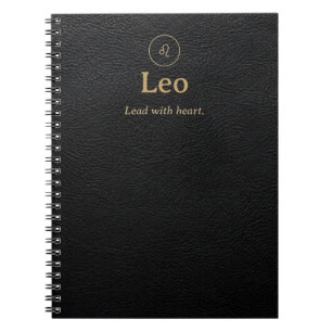 Cuaderno espiral Leo Zodiac - Aspecto de cuero sin