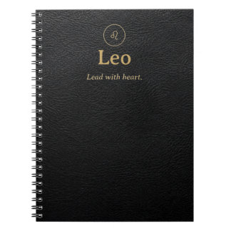 Cuaderno espiral Leo Zodiac - Aspecto de cuero sin
