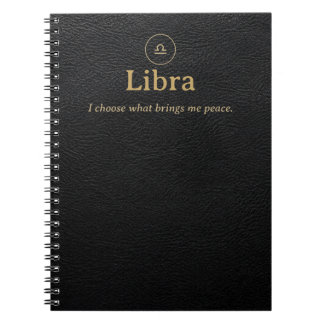 Cuaderno espiral Libra Zodiaco - Aspecto de cuero