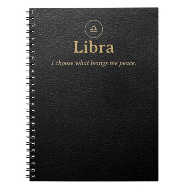 Cuaderno espiral Libra Zodiaco - Aspecto de cuero  (Frente)