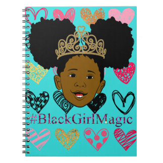 Cuaderno espiral mágico del chica del negro del