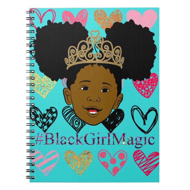 Cuaderno espiral mágico del chica del negro del (Frente)