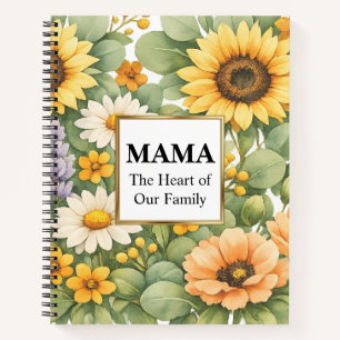 Cuaderno espiral MAMA Girasol Lavanda Marco Dorado