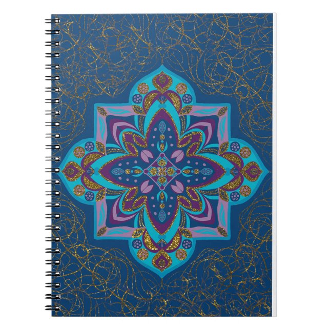 Cuaderno espiral Mandala azul (Frente)