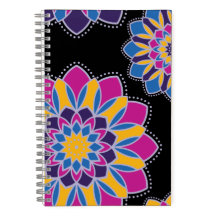 Cuaderno espiral mandala boho brillante