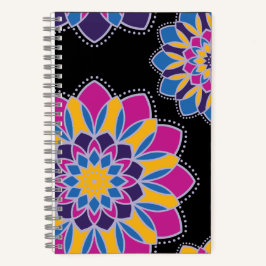 Cuaderno espiral mandala boho brillante