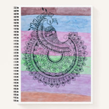 Cuaderno espiral Mandala de pavo real