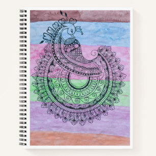 Cuaderno espiral Mandala de pavo real