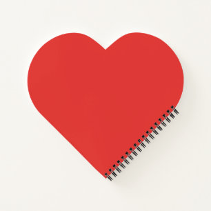 Cuaderno Espiral minimalista con forma de corazón rojo
