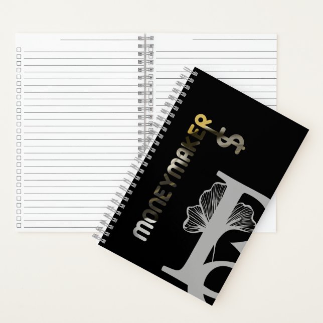 Cuaderno espiral MONEYMAKER Abstracto Negro Blanco (Interior)