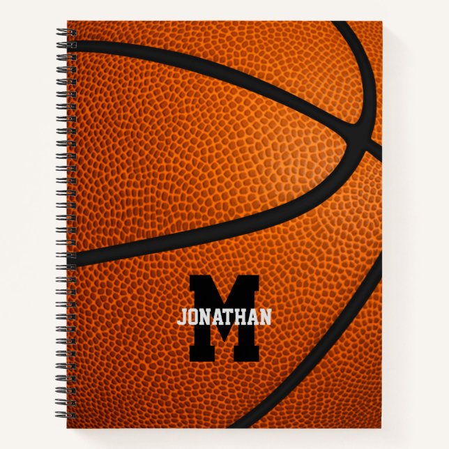 Cuaderno Espiral monogramada de baloncesto (Anverso)
