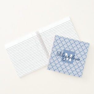 Cuaderno Espiral monogramada de Bonito elegante de damasco