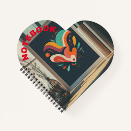 Cuaderno Espiral multicolor en forma de corazón