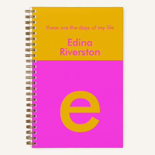 Cuaderno espiral naranja rosa personalizado para e