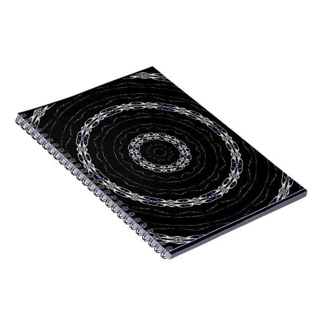 Cuaderno espiral negro azul y plata (Lado Derecho)