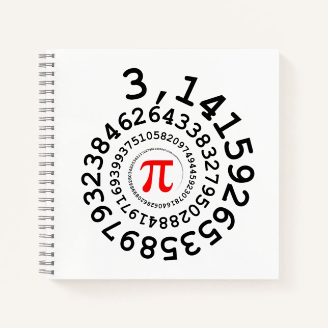 Cuaderno Espiral original de dígitos Pi número 3,14... (Anverso)
