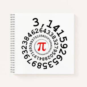 Cuaderno Espiral original de dígitos Pi número 3,14...