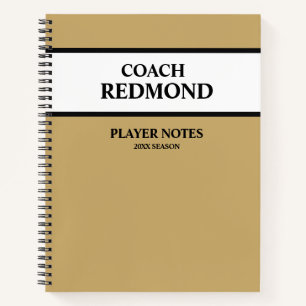 Cuaderno espiral para entrenador de fútbol (o cual