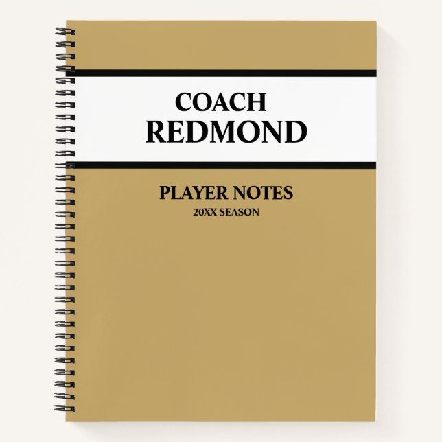 Cuaderno espiral para entrenador de fútbol (o cual (Anverso)