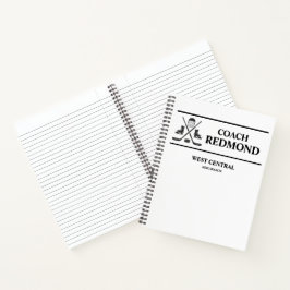 Cuaderno espiral para entrenador de hockey