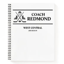 Cuaderno espiral para entrenador de hockey