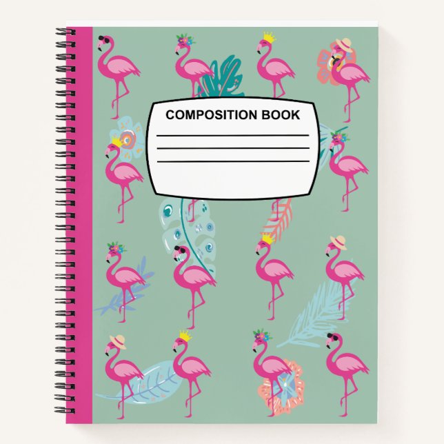Cuaderno Espiral para portátiles de composición de flamenco (Anverso)