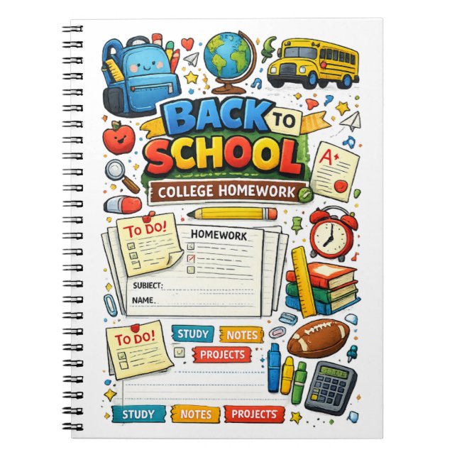 Cuaderno espiral para tareas universitarias de vue (Frente)