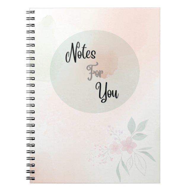 Cuaderno espiral pastel amarillento "Notas para ti (Frente)