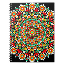 Cuaderno Espiral Patrón Mandala Colorido Boho Punt