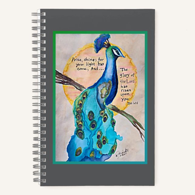 Cuaderno espiral Peacock Shine IS60:1 borde g-t (Anverso)