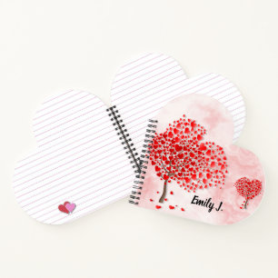 Cuaderno Espiral personalizada con forma de corazón