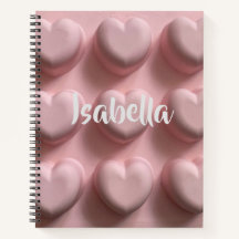 Espiral personalizada de corazones rosados
