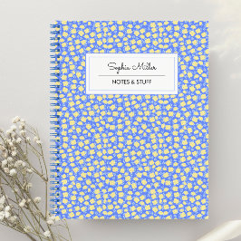 Cuaderno Espiral personalizada de flor de coqueta amarilla