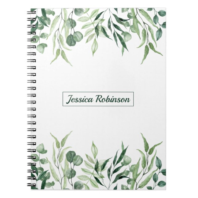 Cuaderno Espiral personalizada de verdor de verano (Frente)