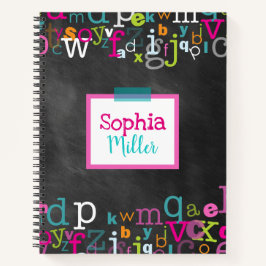 Cuaderno Espiral personalizada del Chica de alfabetos de pi