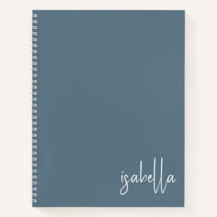 Cuaderno espiral personalizado azul polvoriento