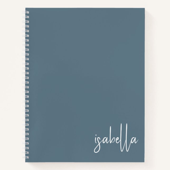 Cuaderno espiral personalizado azul polvoriento (Anverso)