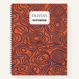 Cuaderno espiral personalizado con arte de líneas