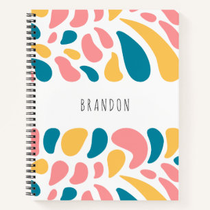 Cuaderno espiral personalizado con formas colorida
