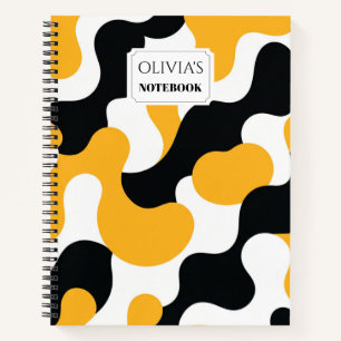 Cuaderno espiral personalizado con remolino abstra