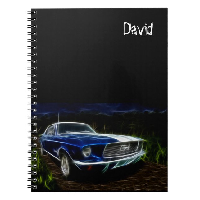Cuaderno espiral personalizado con tema de coche (Frente)