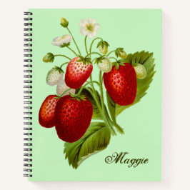 Cuaderno espiral personalizado con tema de fresa