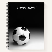 Cuaderno espiral personalizado de balón de fútbol