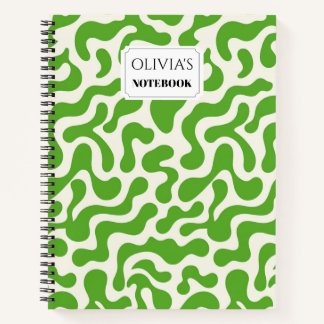 Cuaderno espiral personalizado de blob retro
