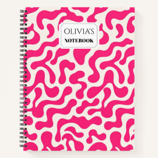 Cuaderno espiral personalizado de blob retro