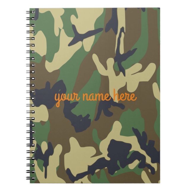Cuaderno espiral personalizado de Camo (Frente)