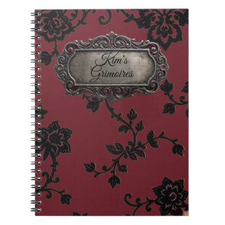 Cuaderno espiral personalizado de encaje rojo vict