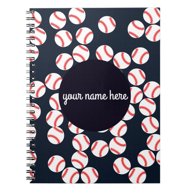 Cuaderno espiral personalizado del béisbol (Frente)