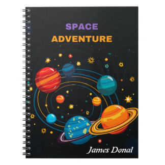 Cuaderno espiral personalizado del espacio exterio